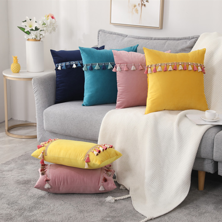 Modern Minimalist Chinese Style Pillow Ins Cross-Border Velvet Pendant Pillow Cover Couch Pillow Pillow Cushion Cover
