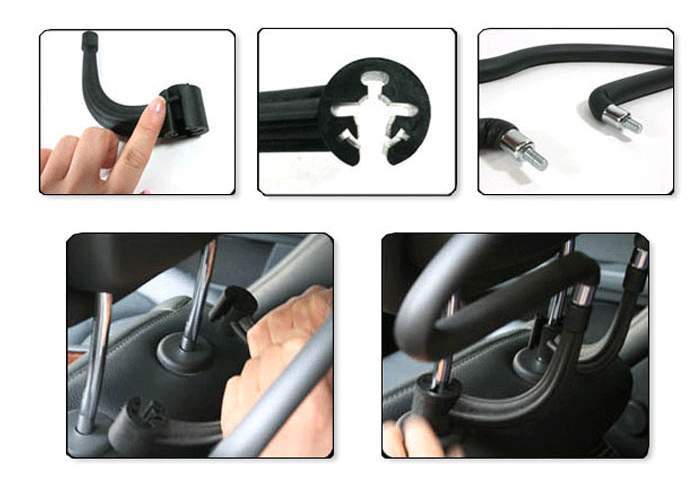 Hanger for Car Stainless Steel Coat Hanger Car Pu Hanger Support Car Suit Hanger Car Seat Back Hanger