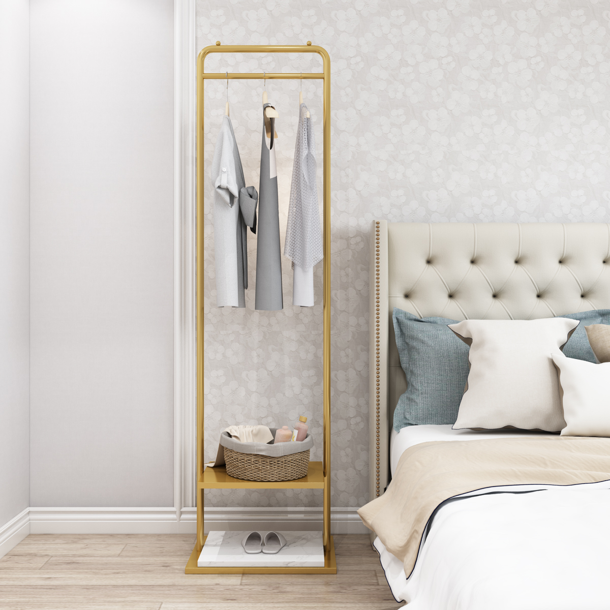 Clothes Hanger Floor Coat Rack Bedroom Internet Celebrity Clothing Store Clothes Hanger Clothes Rack Mild Luxury Marble