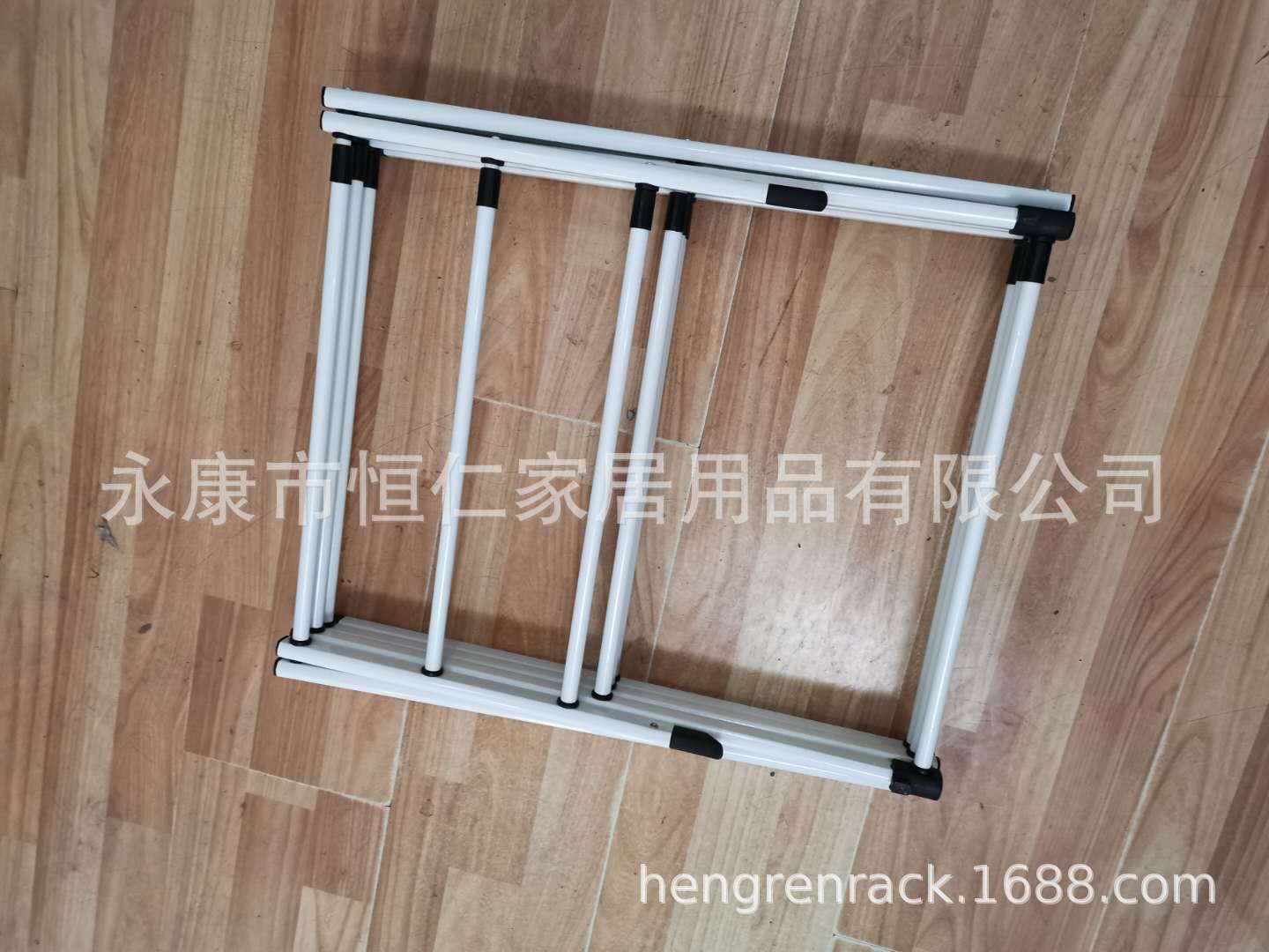 Clothes Hanger Floor Installation-Free Telescopic Coat Hanger Iron Pipe Plastic Spraying Three-Layer Towel  Coat Hanger