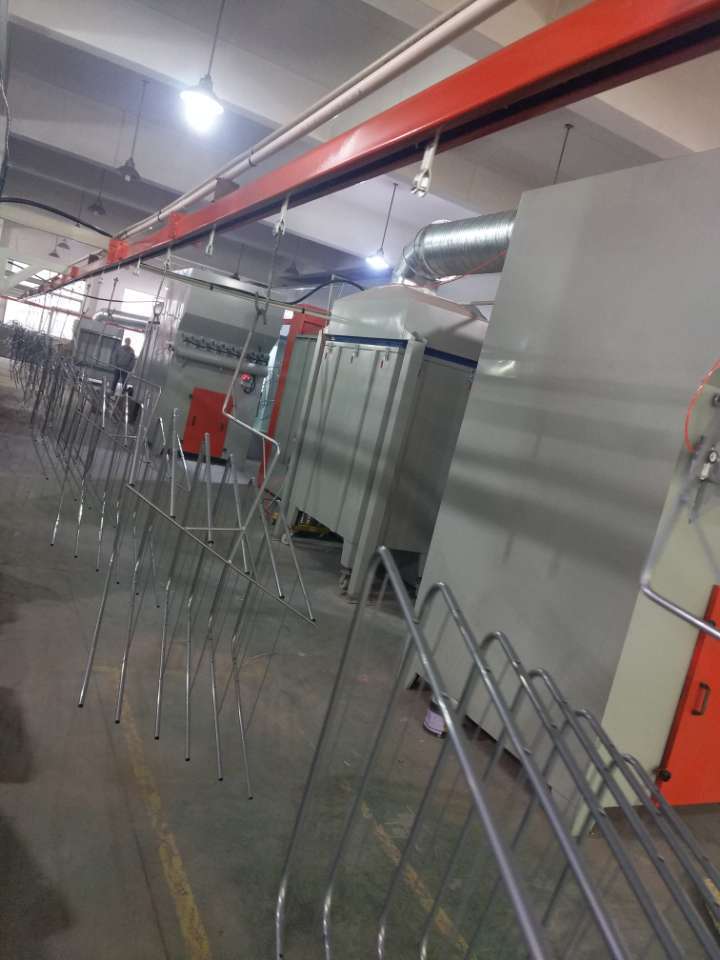 Clothes Hanger Floor Installation-Free Telescopic Coat Hanger Iron Pipe Plastic Spraying Three-Layer Towel  Coat Hanger