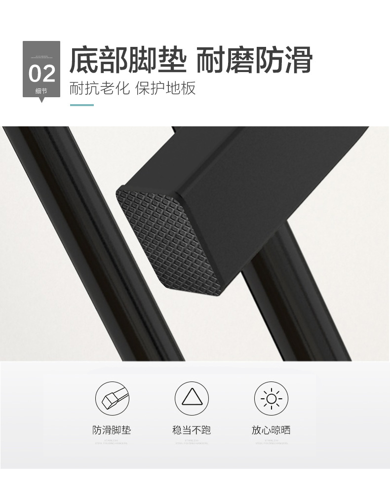 Hanger Floor Coat Rack Bedroom Drying Rack Simple Clothing Rod Folding Interior Balcony Clothes Hanger Clothes Rack