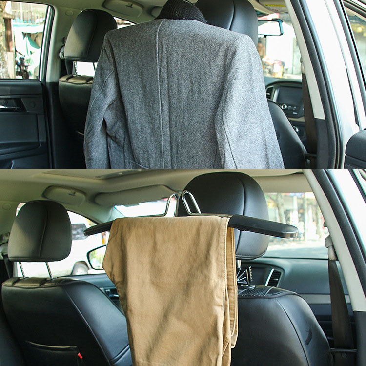 Stainless Steel Coat Hanger Car Retractable Storage Storage Bracket Hanging Suit Car Chair Back Clothes Hanger Universal