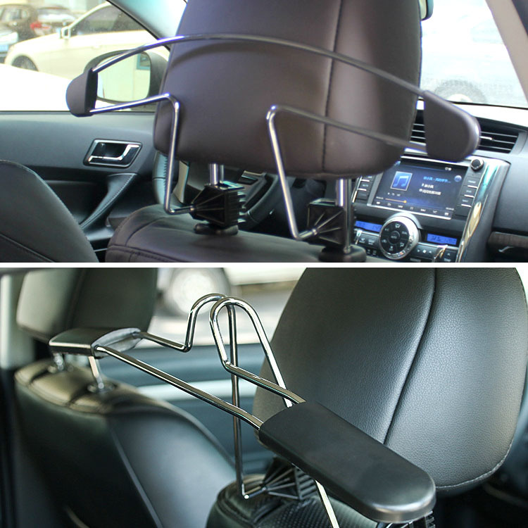 Stainless Steel Coat Hanger Car Retractable Storage Storage Bracket Hanging Suit Car Chair Back Clothes Hanger Universal