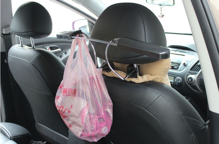 Stainless Steel Coat Hanger Car Retractable Storage Storage Bracket Hanging Suit Car Chair Back Clothes Hanger Universal