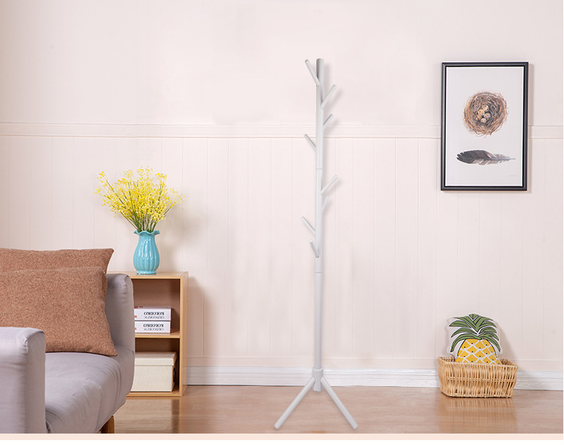 Household Minimalist Solid Wood Hanger Living Room Bedroom Hanger Simple Wood Floor Coat Stand