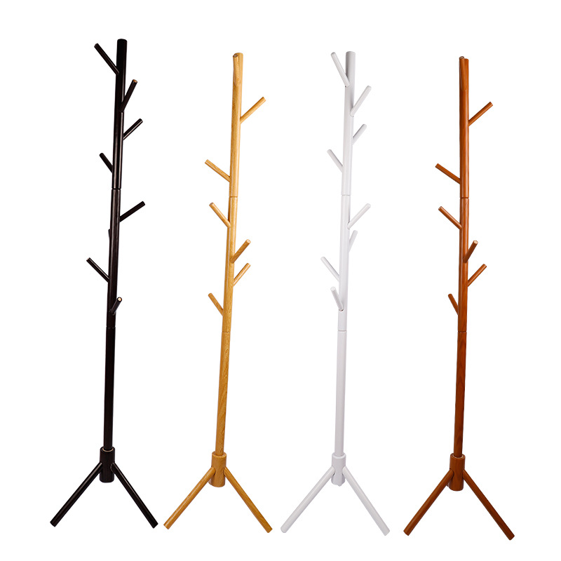 Household Minimalist Solid Wood Hanger Living Room Bedroom Hanger Simple Wood Floor Coat Stand