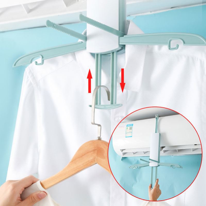 Folding Clothes Hanger Portable Travel Foldable Laundry Rack Balcony Air Conditioning Clothes Hanger Travel Coat Hanger