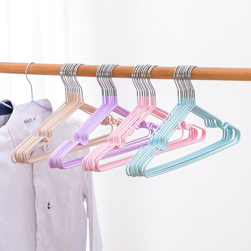 PVC Coated Hanger Drying NonSlip Stainless Steel Coat Hanger Seamless Brace Clothes Hanger Creative Metal Hanger