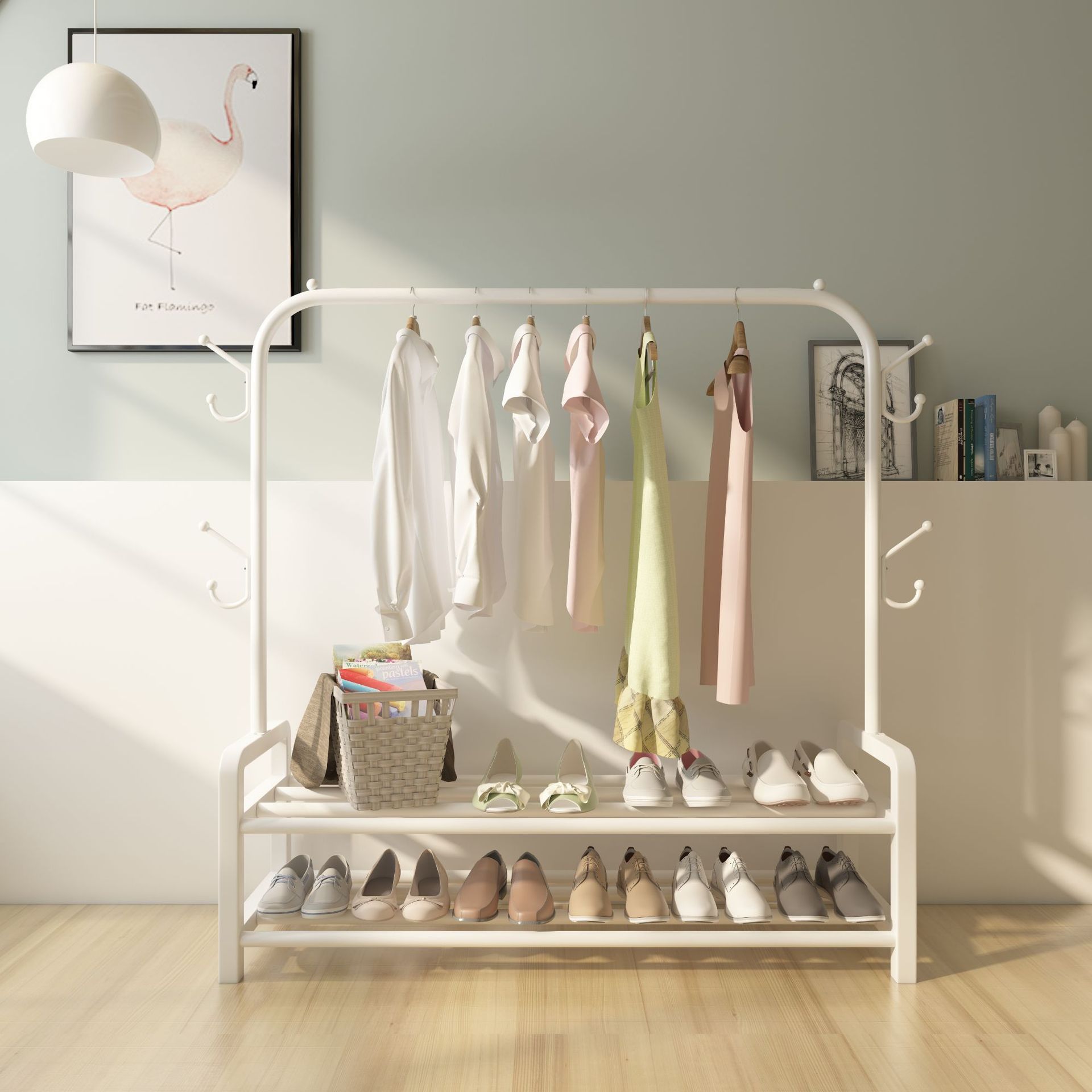 Clothes Hanger Clothes Rack Bedroom Drying Rack Simple Clothing Rod Folding Interior Dormitory Clothes Hanger Coat Rack
