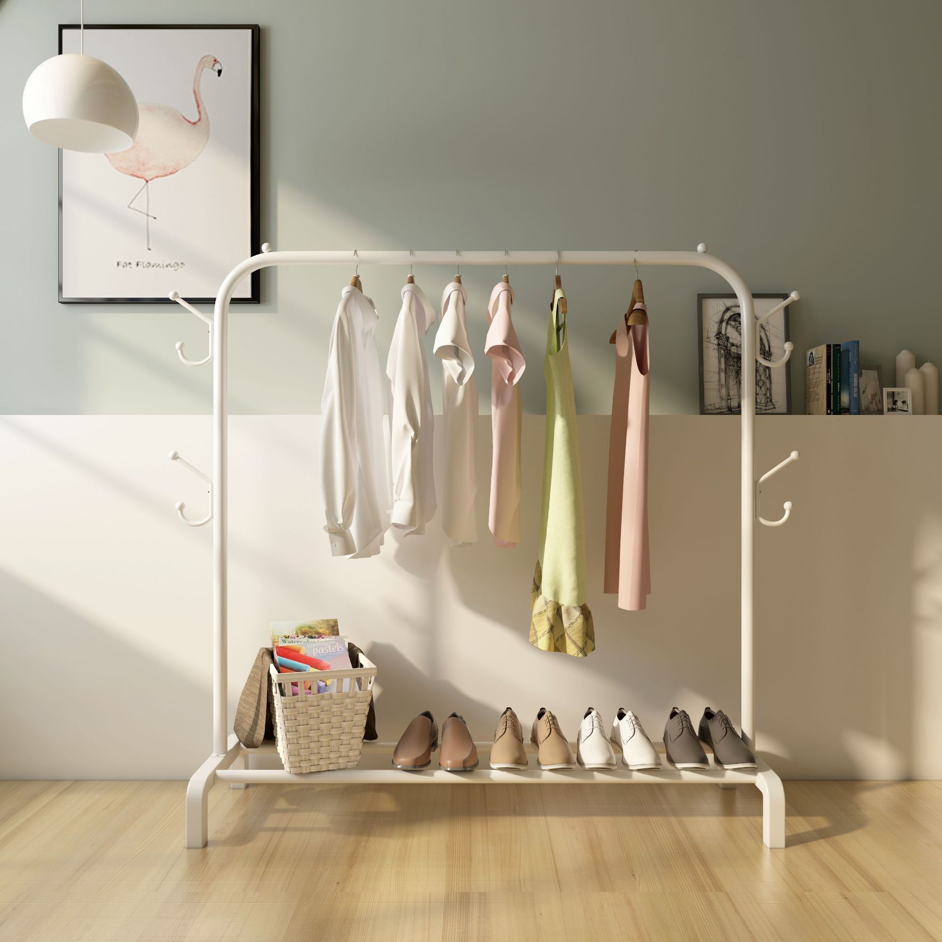 Clothes Hanger Clothes Rack Bedroom Drying Rack Simple Clothing Rod Folding Interior Dormitory Clothes Hanger Coat Rack