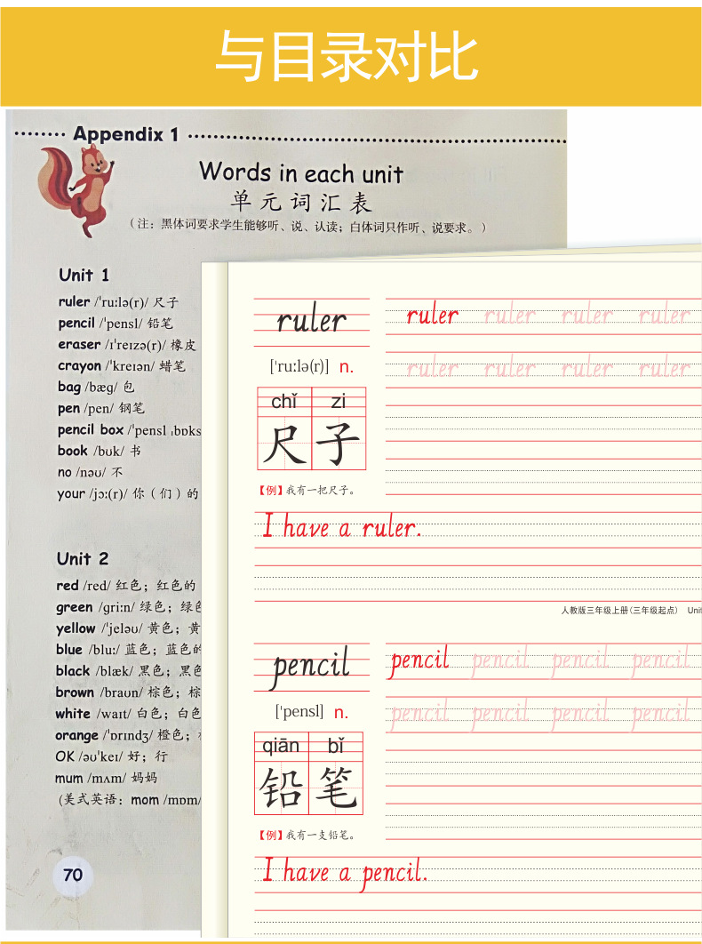 Point English Handwriting Calligraphy Practice Board People Teach Primary School Students 36 Grade Synchronous Word Copy