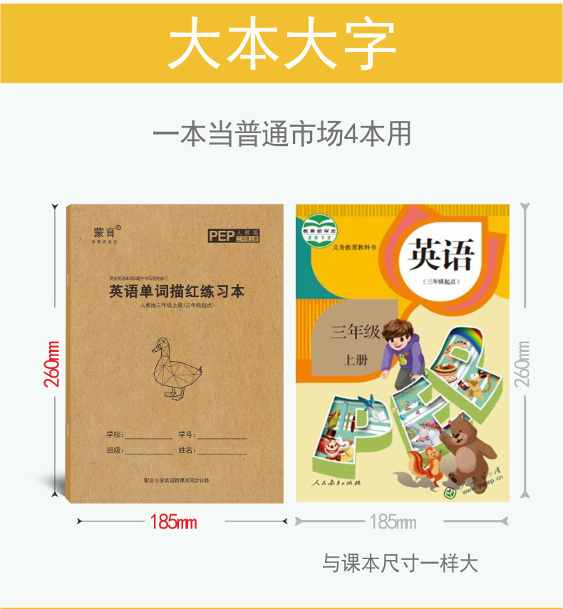 Point English Handwriting Calligraphy Practice Board People Teach Primary School Students 36 Grade Synchronous Word Copy
