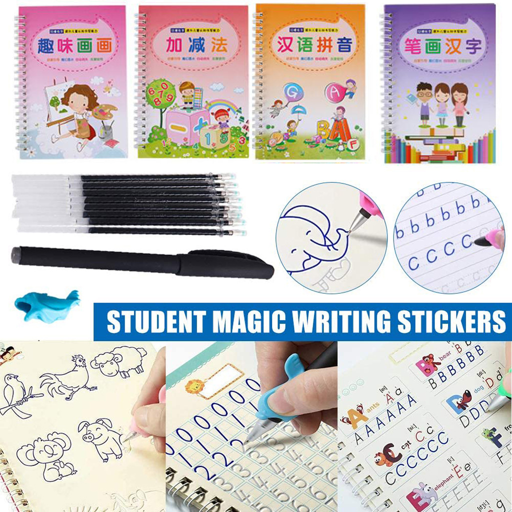 Simple Hand Lettering Calligraphy Practice Board Student Magic Magic Writing Practice Pen Set