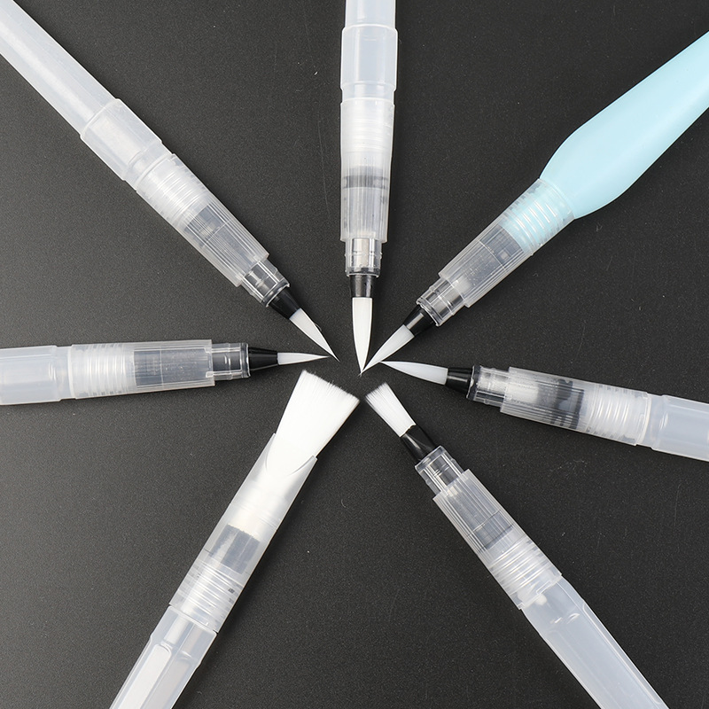 6 Tap Water Pen Set Art Solid Watercolor Brush Soft Bristle Pointed Water Soluble Calligraphy painting