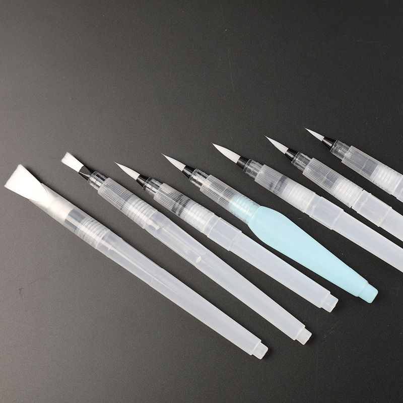 6 Tap Water Pen Set Art Solid Watercolor Brush Soft Bristle Pointed Water Soluble Calligraphy painting