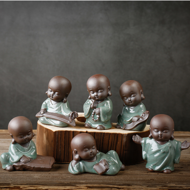 Monk Tea Ornaments Ceramic Piano Chess Calligraphy and Painting Zen Crafts Lucky Small Ornaments Kung Fu Tea Ceremony