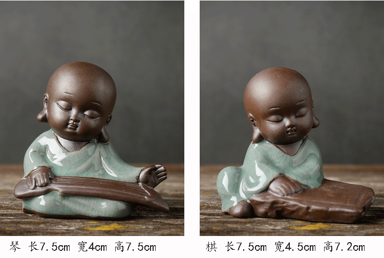 Monk Tea Ornaments Ceramic Piano Chess Calligraphy and Painting Zen Crafts Lucky Small Ornaments Kung Fu Tea Ceremony