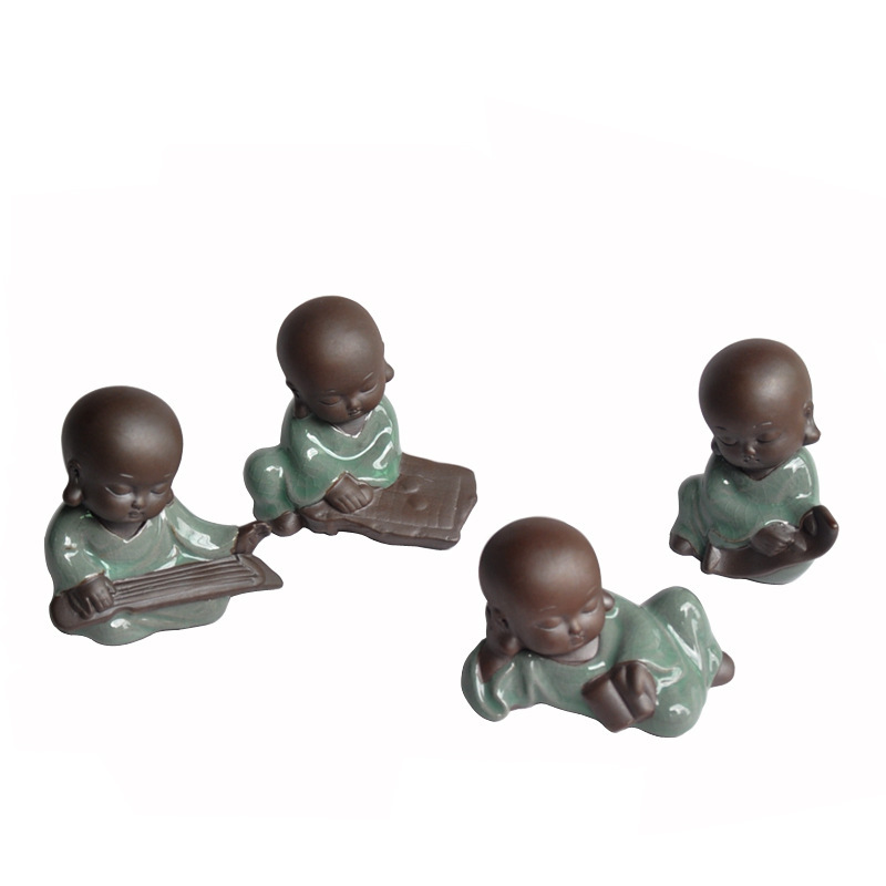 Monk Tea Ornaments Ceramic Piano Chess Calligraphy and Painting Zen Crafts Lucky Small Ornaments Kung Fu Tea Ceremony
