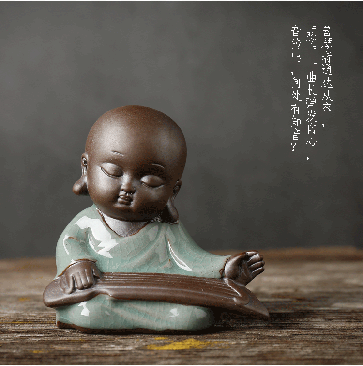 Monk Tea Ornaments Ceramic Piano Chess Calligraphy and Painting Zen Crafts Lucky Small Ornaments Kung Fu Tea Ceremony