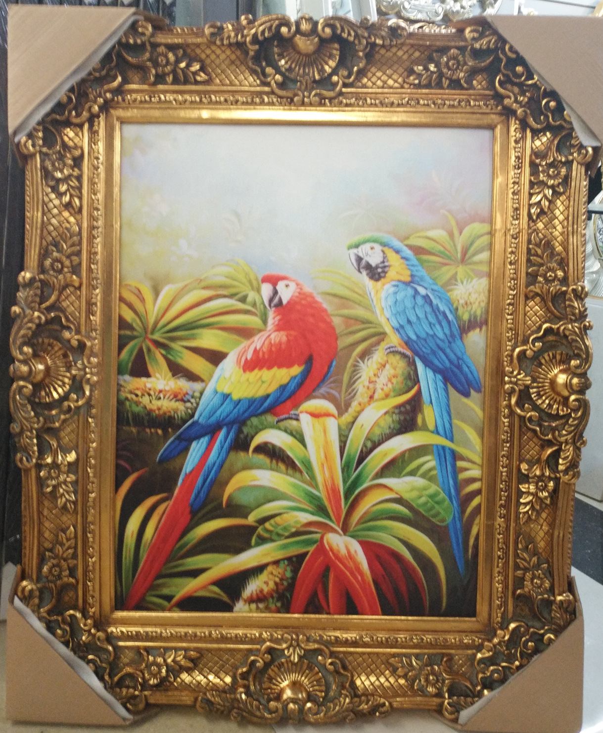 Antique Resin Photo Frame Carved European Canvas Frame Factory Direct Sales Cheap Wholesale 90x120 Gold