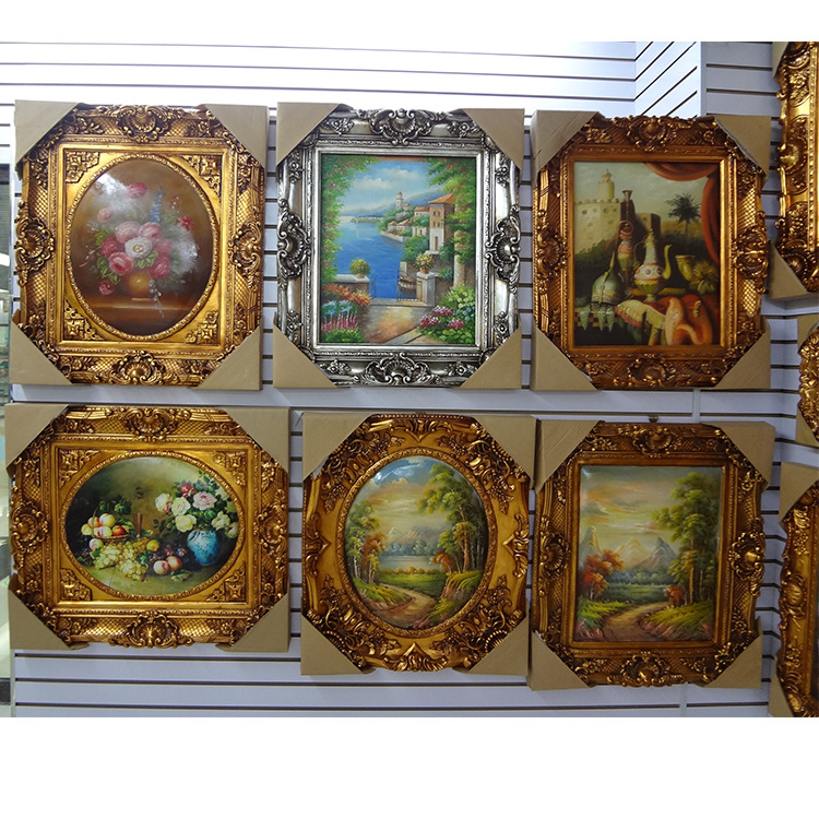 Antique Resin Photo Frame Carved European Canvas Frame Factory Direct Sales Cheap Wholesale 90x120 Gold