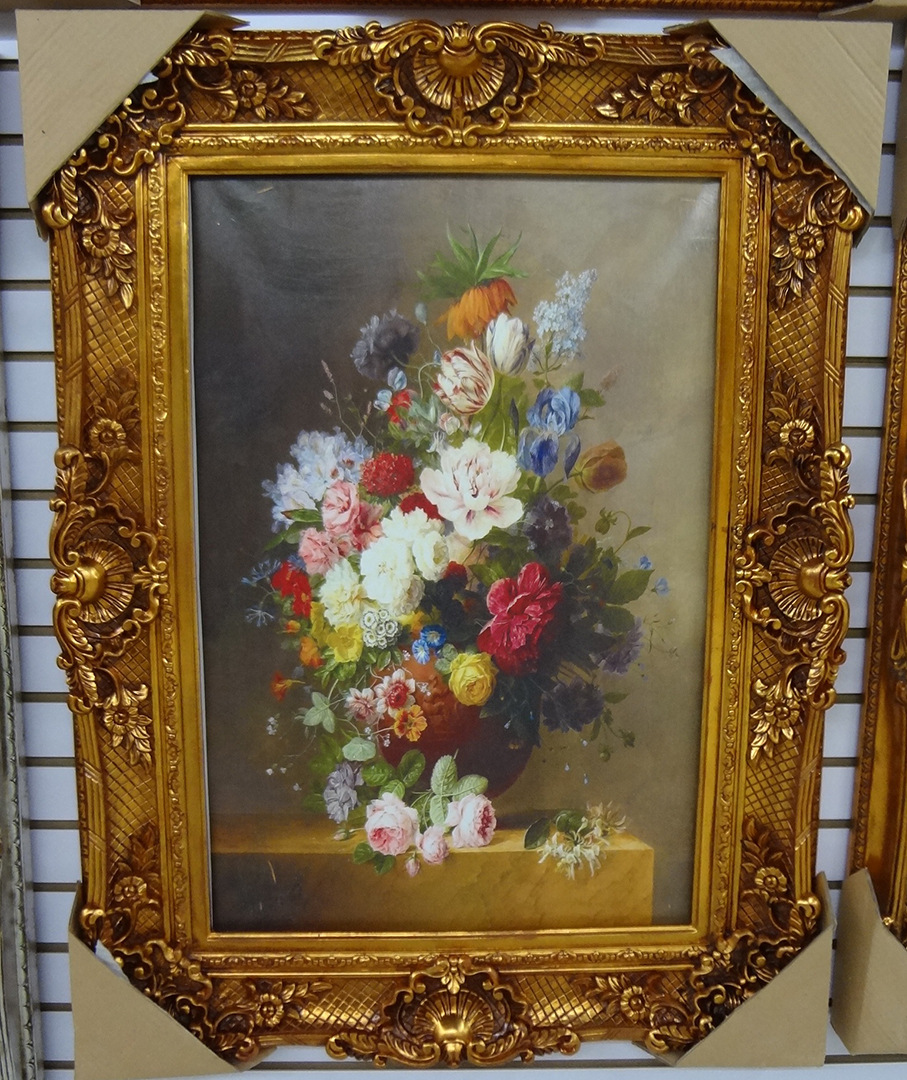 Antique Resin Photo Frame Carved European Canvas Frame Factory Direct Sales Cheap Wholesale 90x120 Gold