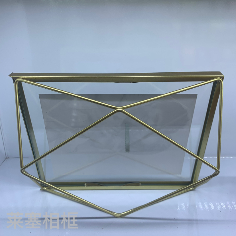 Gentle Times Nordic Geometric Glass Creative Decoration Photo Home Decorative Gift Crafts Metal Photo Frame