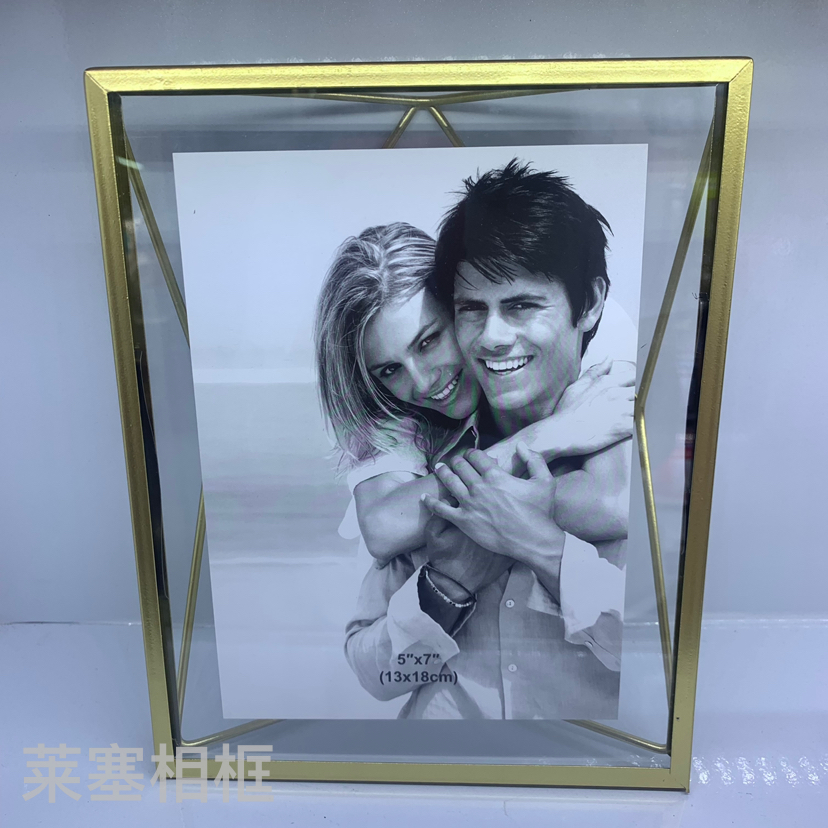 Gentle Times Nordic Geometric Glass Creative Decoration Photo Home Decorative Gift Crafts Metal Photo Frame