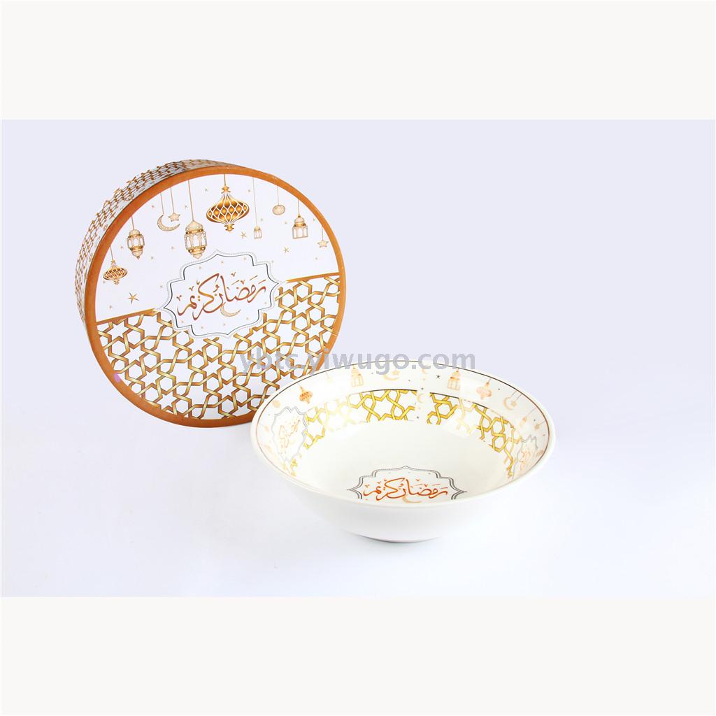 New bone porcelain high temperature resistant 8 inch gold bowl household daily craft gift set creative selling spot New bone porcelain high temperature resistant 8 inch gold bowl household daily craft gift set creative selling spot