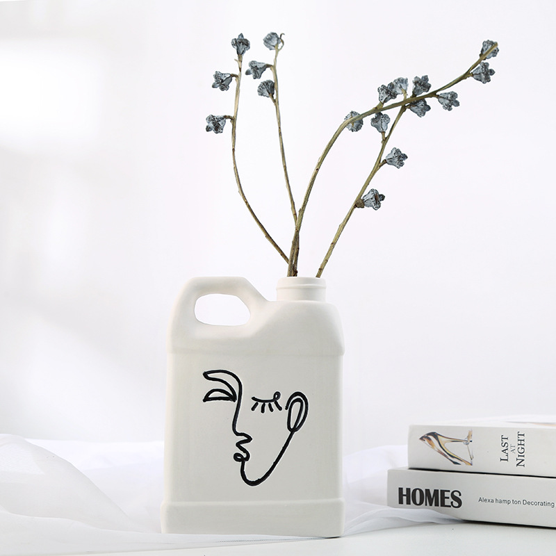 Creative European-Style White Ceramic Vase Decoration Home Ornament TV Cabinet Decoration Porcelain craft