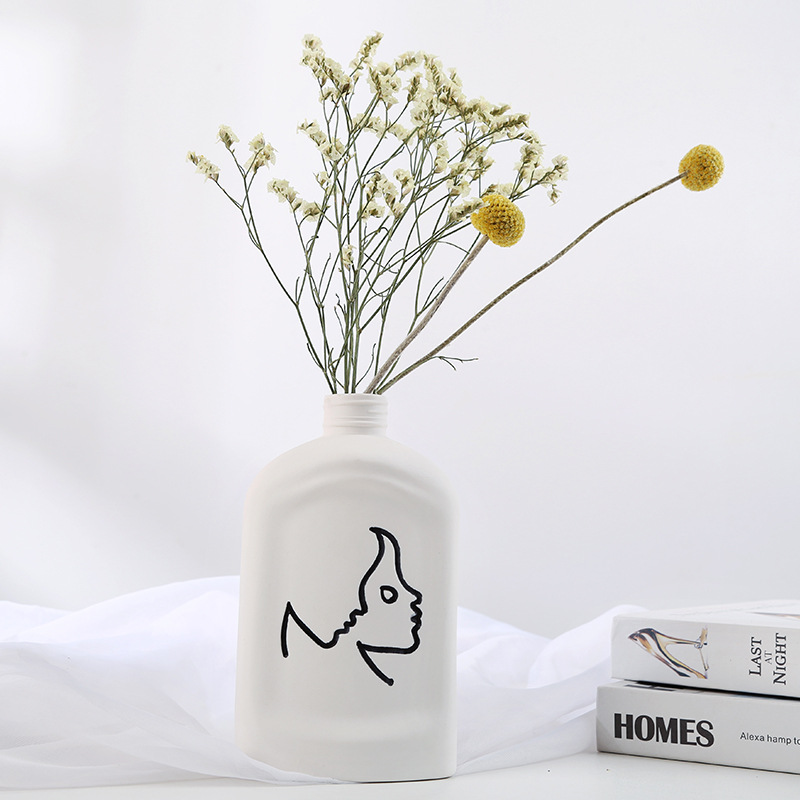 Creative European-Style White Ceramic Vase Decoration Home Ornament TV Cabinet Decoration Porcelain craft