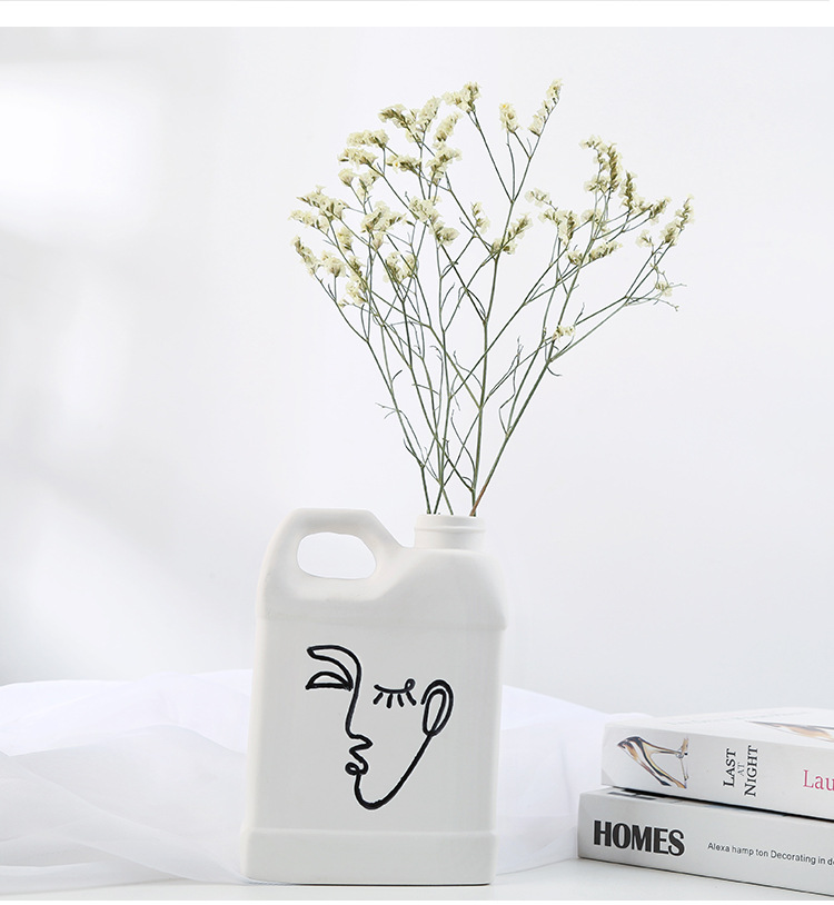 Creative European-Style White Ceramic Vase Decoration Home Ornament TV Cabinet Decoration Porcelain craft Creative European-Style White Ceramic Vase Decoration Home Ornament TV Cabinet Decoration Porcelain craft