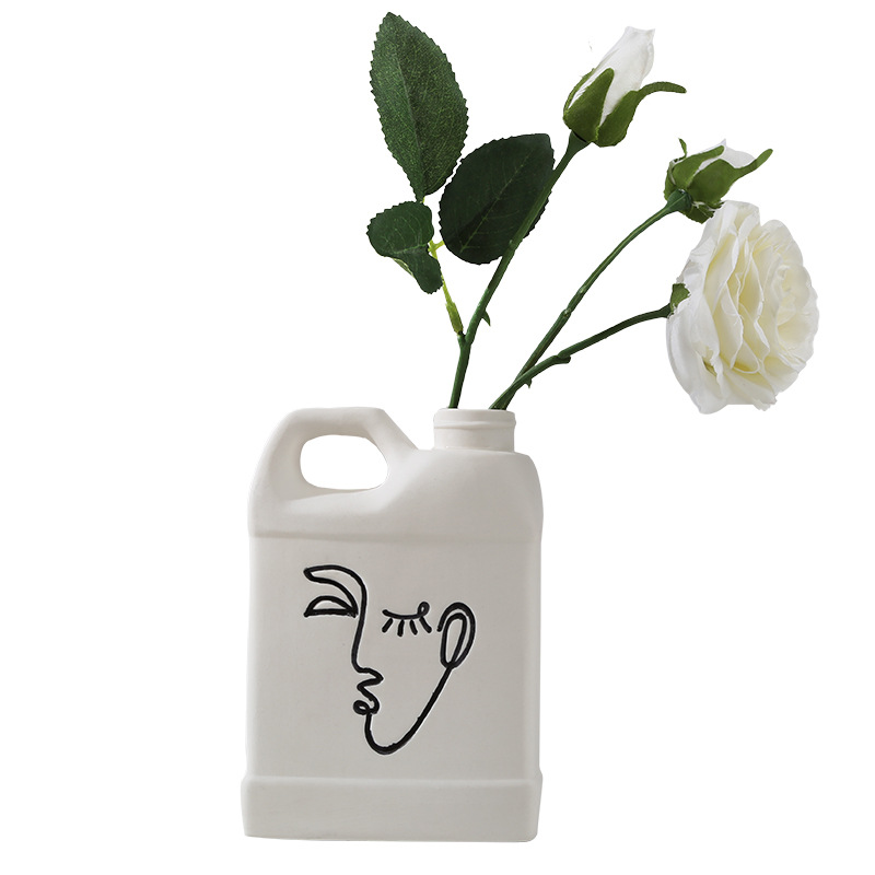 Creative European-Style White Ceramic Vase Decoration Home Ornament TV Cabinet Decoration Porcelain craft