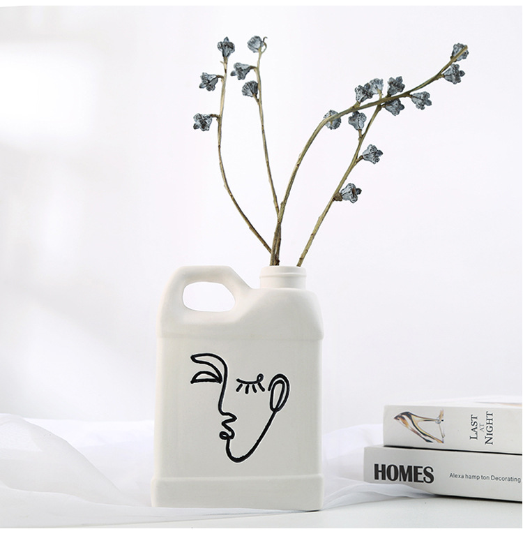 Creative European-Style White Ceramic Vase Decoration Home Ornament TV Cabinet Decoration Porcelain craft Creative European-Style White Ceramic Vase Decoration Home Ornament TV Cabinet Decoration Porcelain craft