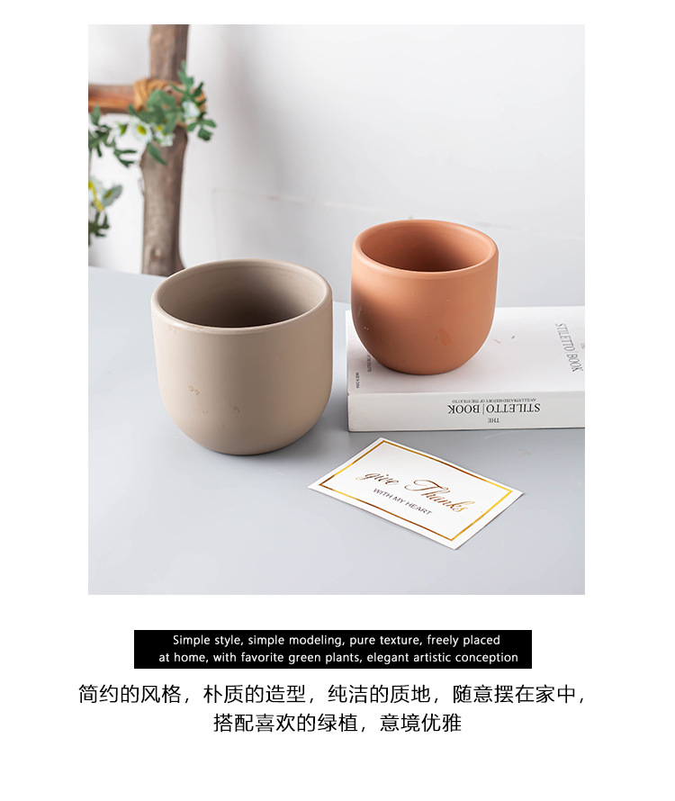 Porcelain craft Nordic Morandi Style Simple Succulents Flower Pot Phalaenopsis Pot Flowers Cactus Large