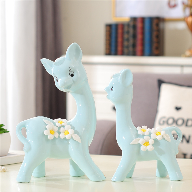 Porcelain craft Decoration Animal Decoration Creative Gift Home Living Room TV Bench for Bedroom Decoration