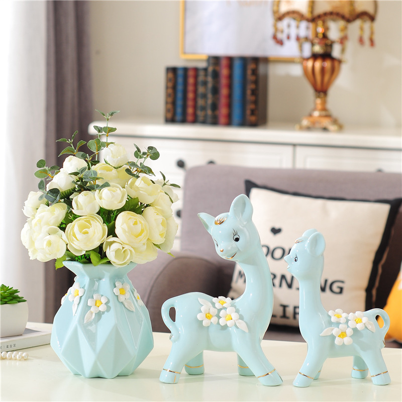 Porcelain craft Decoration Animal Decoration Creative Gift Home Living Room TV Bench for Bedroom Decoration