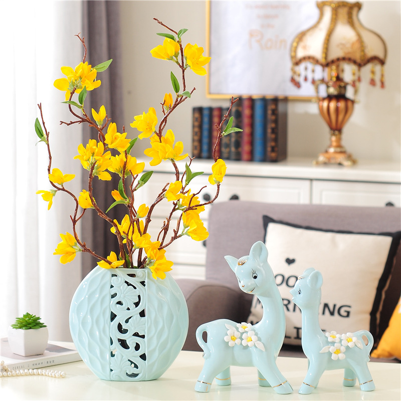 Porcelain craft Decoration Animal Decoration Creative Gift Home Living Room TV Bench for Bedroom Decoration