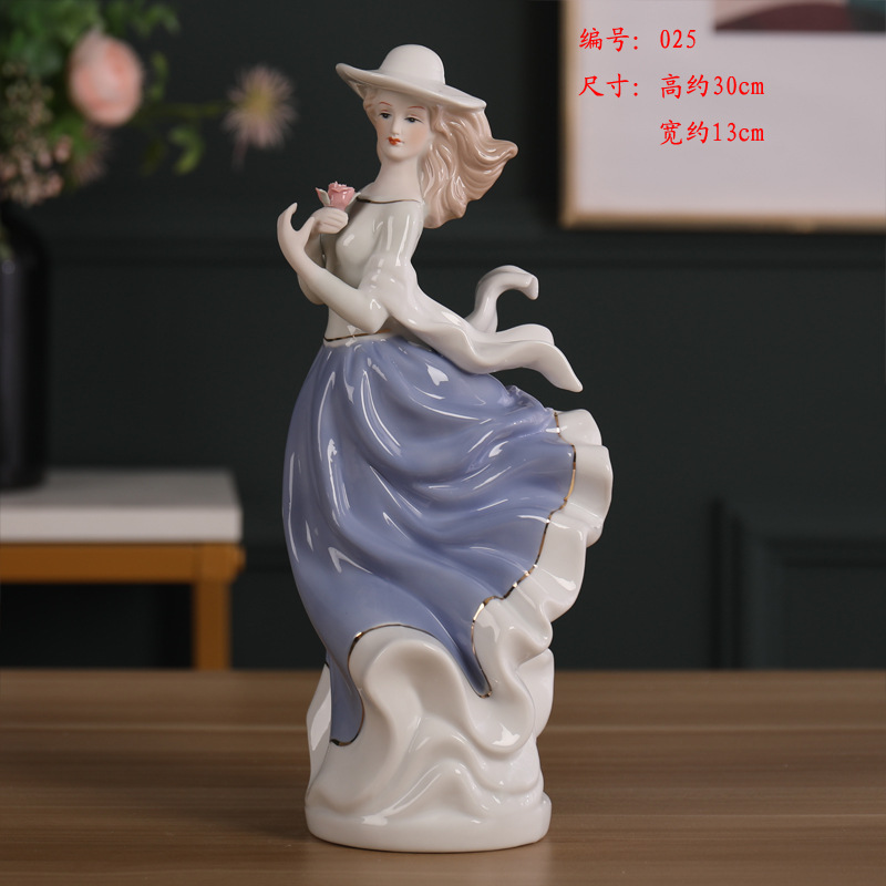 Porcelain craft Beauty Creative Figure Decoration Ceramic Crafts Modern Home Living Room Ornament Bedroom Decorations