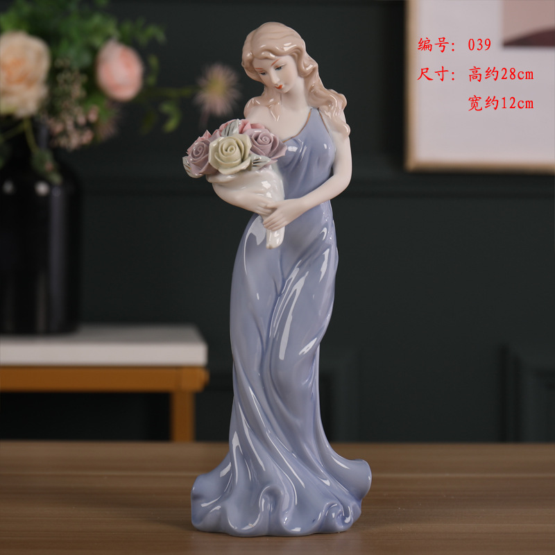 Porcelain craft Beauty Creative Figure Decoration Ceramic Crafts Modern Home Living Room Ornament Bedroom Decorations Porcelain craft Beauty Creative Figure Decoration Ceramic Crafts Modern Home Living Room Ornament Bedroom Decorations