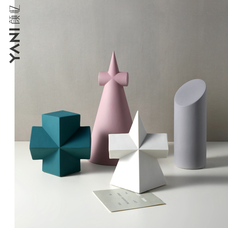 Beihanmei Nordic Ceramic Decoration Geometric Creative Living Room Hallway Porcelain craft