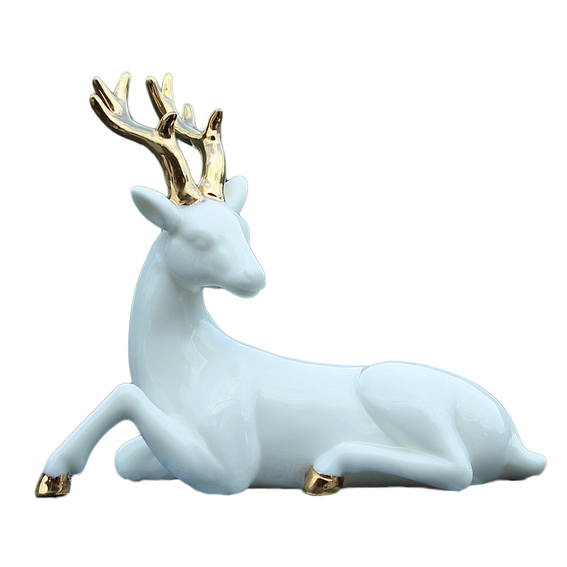All the Way Safe inside the Car Decoration Car Decoration Deer Creative Home Living Porcelain craft
