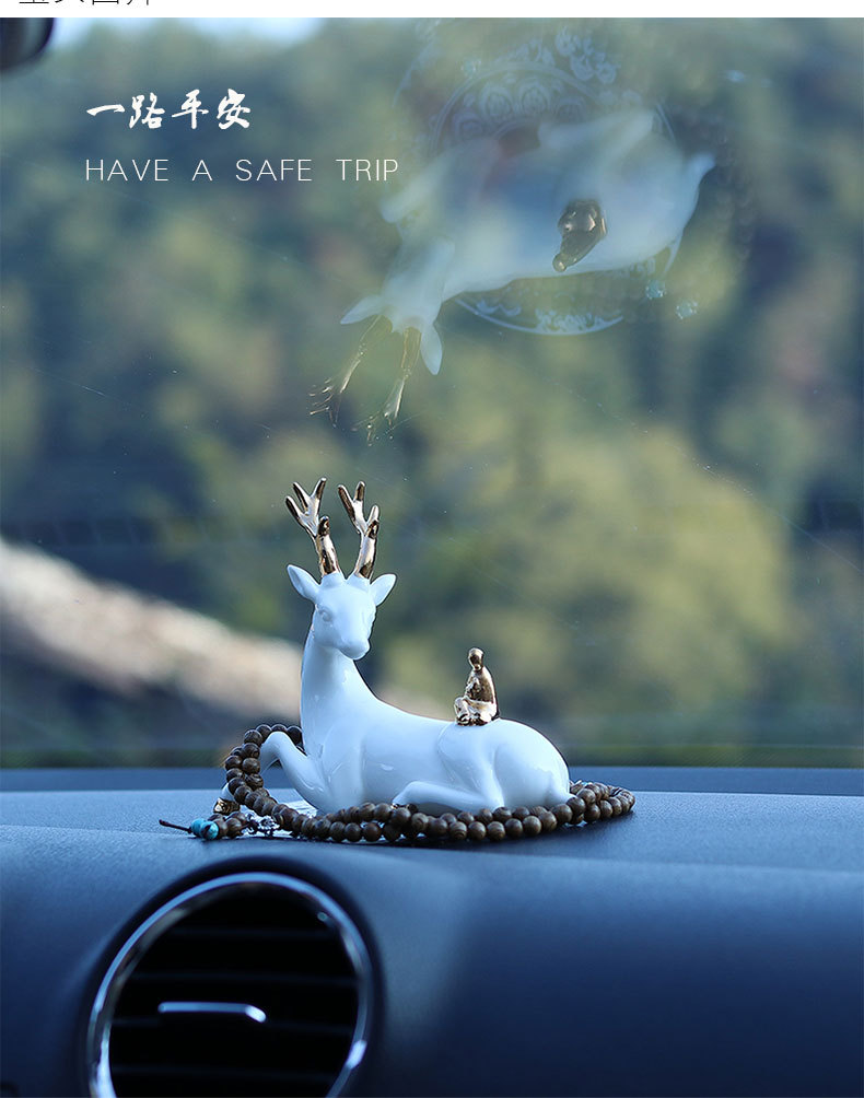 All the Way Safe inside the Car Decoration Car Decoration Deer Creative Home Living Porcelain craft All the Way Safe inside the Car Decoration Car Decoration Deer Creative Home Living Porcelain craft