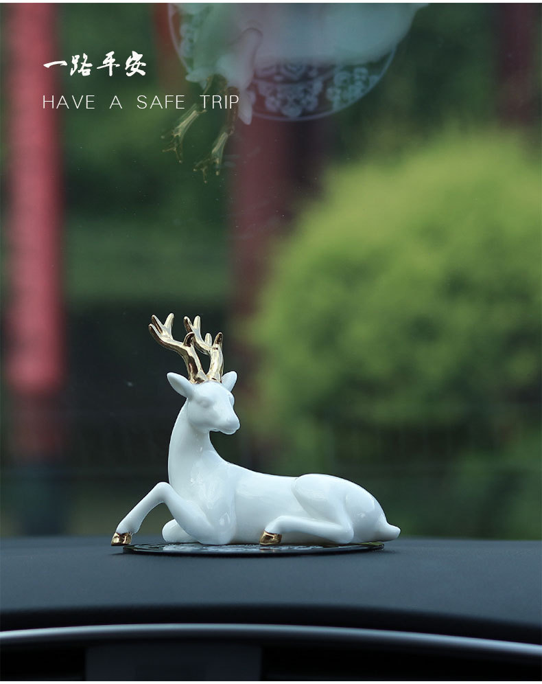 All the Way Safe inside the Car Decoration Car Decoration Deer Creative Home Living Porcelain craft All the Way Safe inside the Car Decoration Car Decoration Deer Creative Home Living Porcelain craft