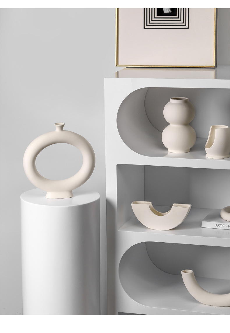 Modern Creative Ceramic Vase Decoration Living Room Wine Cabinet Flower Arrangement Light Porcelain craft Modern Creative Ceramic Vase Decoration Living Room Wine Cabinet Flower Arrangement Light Porcelain craft