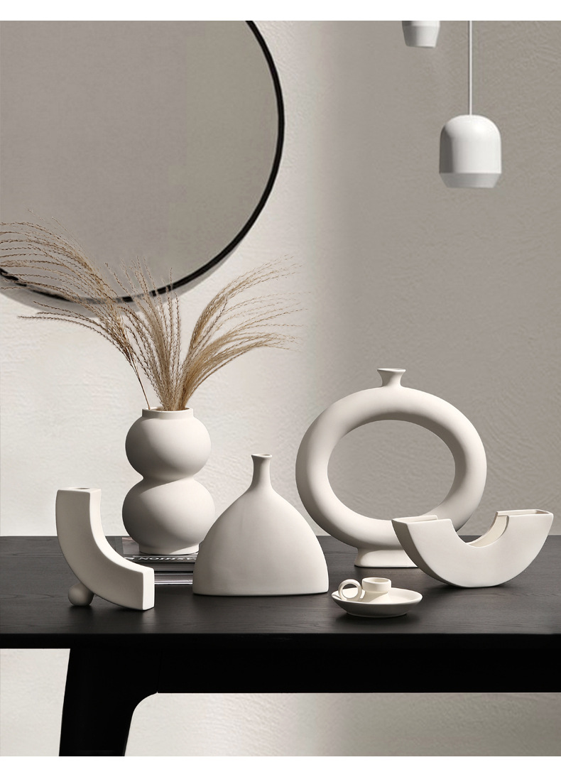 Modern Creative Ceramic Vase Decoration Living Room Wine Cabinet Flower Arrangement Light Porcelain craft Modern Creative Ceramic Vase Decoration Living Room Wine Cabinet Flower Arrangement Light Porcelain craft