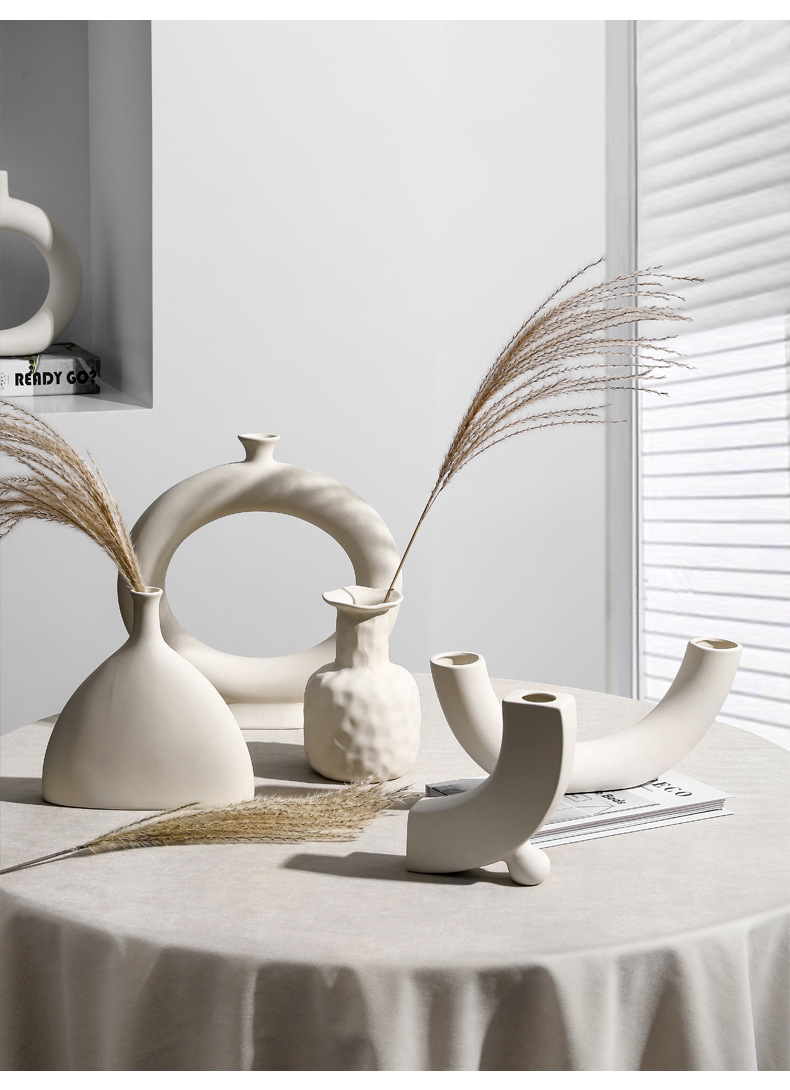 Modern Creative Ceramic Vase Decoration Living Room Wine Cabinet Flower Arrangement Light Porcelain craft Modern Creative Ceramic Vase Decoration Living Room Wine Cabinet Flower Arrangement Light Porcelain craft