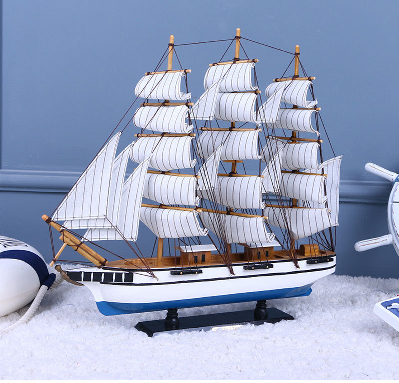 Office Simulation Model Home Decoration Assembly Sailboat Decorative Crafts Blue and White Navy Sailboat Decoration Office Simulation Model Home Decoration Assembly Sailboat Decorative Crafts Blue and White Navy Sailboat Decoration