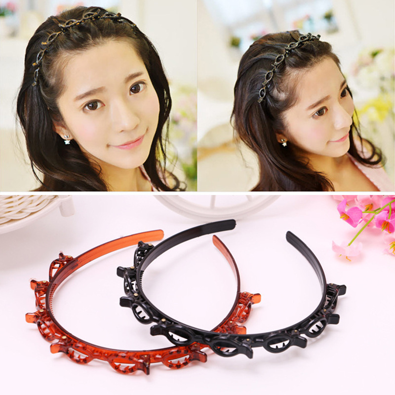 Korean-Style Multi-Layer Hollow Woven Bangs Headband Head Buckle Partition Little Clip Hair Band Fringe Hairpin Headband Korean-Style Multi-Layer Hollow Woven Bangs Headband Head Buckle Partition Little Clip Hair Band Fringe Hairpin Headband